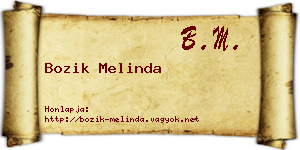 Bozik Melinda névjegykártya